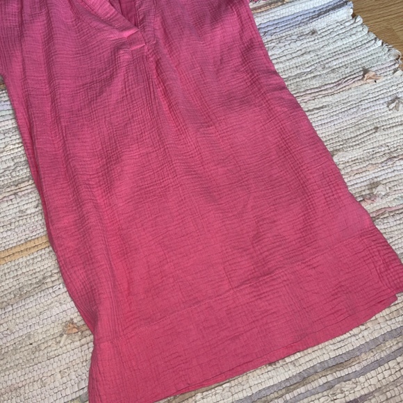 J. Crew Gauze Popover Pink Mini Short Sleeve Cotton Dress Size Small - Picture 3 of 6